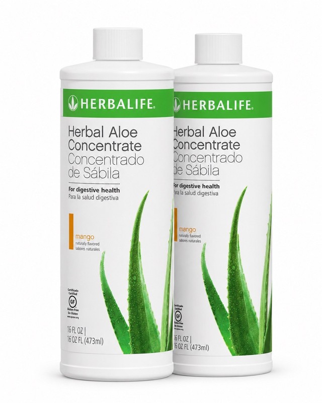 2 Herbalife Herbal Aloe Concentrate mango Flavor 16 FL Oz each