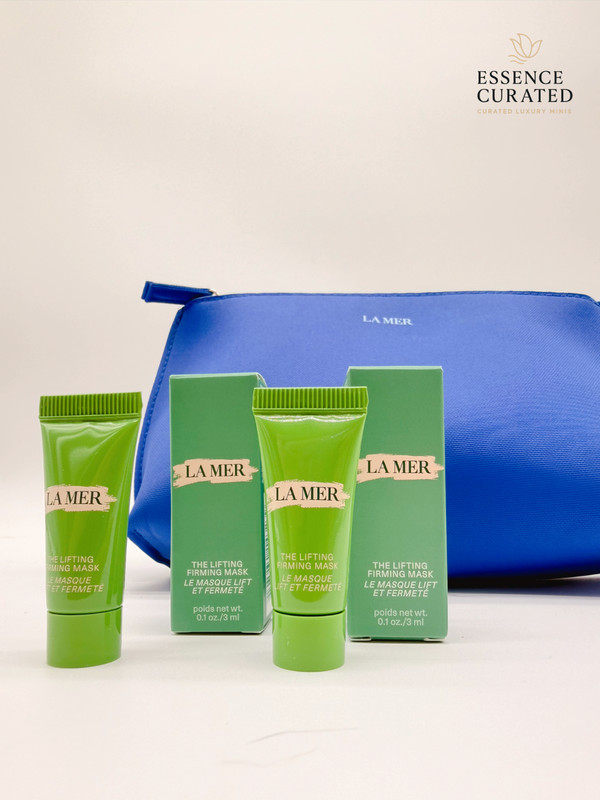 2 x La Mer The Lifting Firming Mask 0.1 oz/3 ml Travel Size and comestic bag