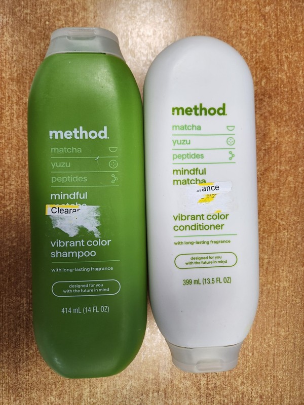 2 Pk: Method Mindful Matcha Vibrant Color Shampoo & Conditioner, 14 oz ea. W3E