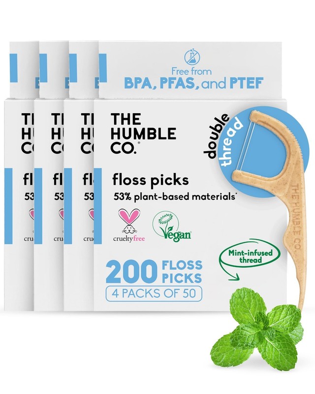 200 Dental Floss Picks – Mint Double Thread Toothpicks for Gum Health & Oral Car