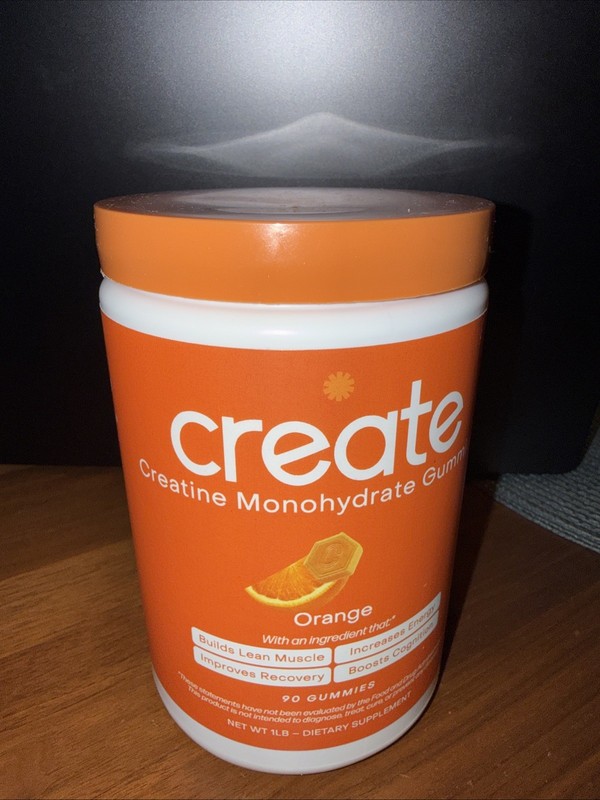 Create Creatine Monohydrate Gummies Strength 90 COUNT (Orange🍊) FAST SHIP🍊