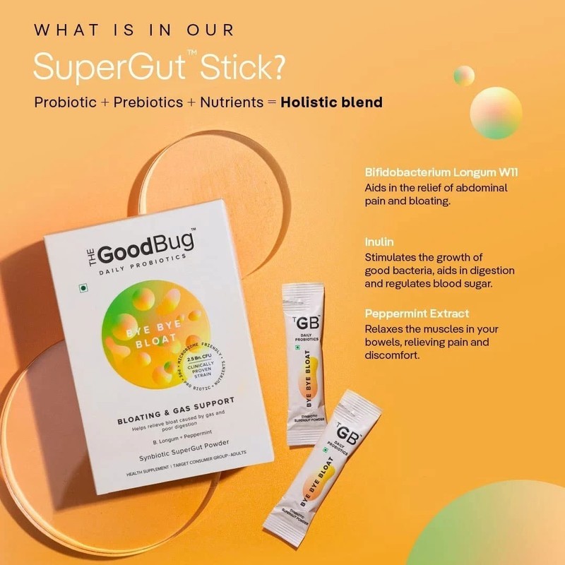The Good Bug ByeBye Bloat SuperGut Powder 15 Sachets gallery