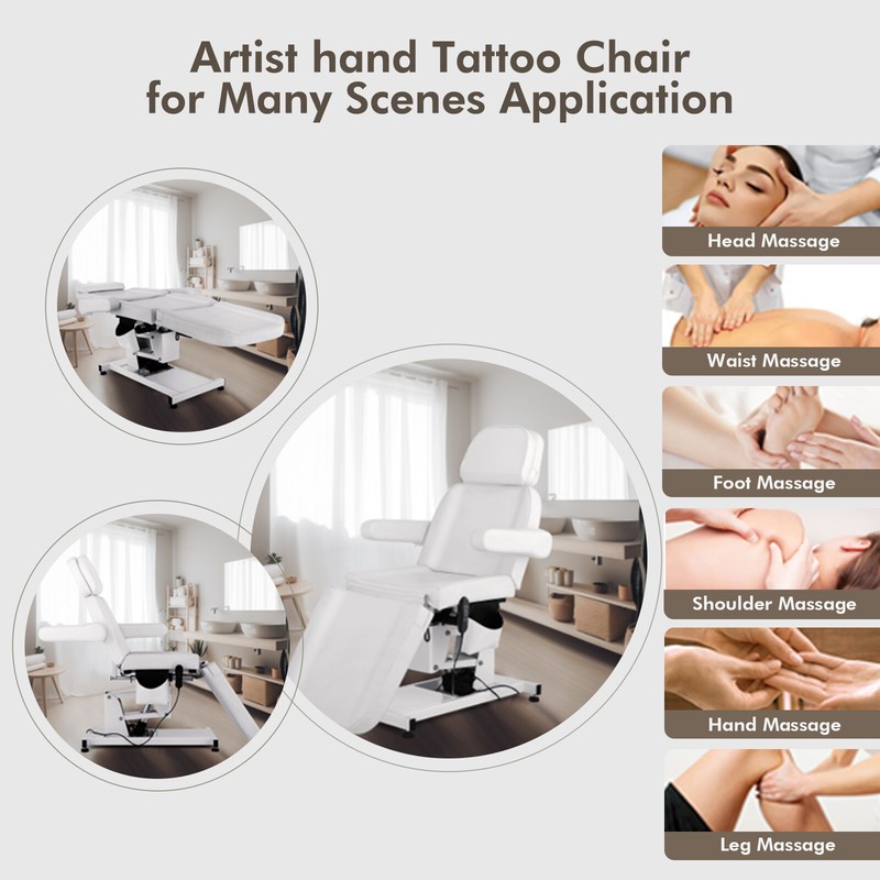 White Electric Facial Bed Massage Table Salon Beauty Spa Tattoo Chair w/ Remote gallery