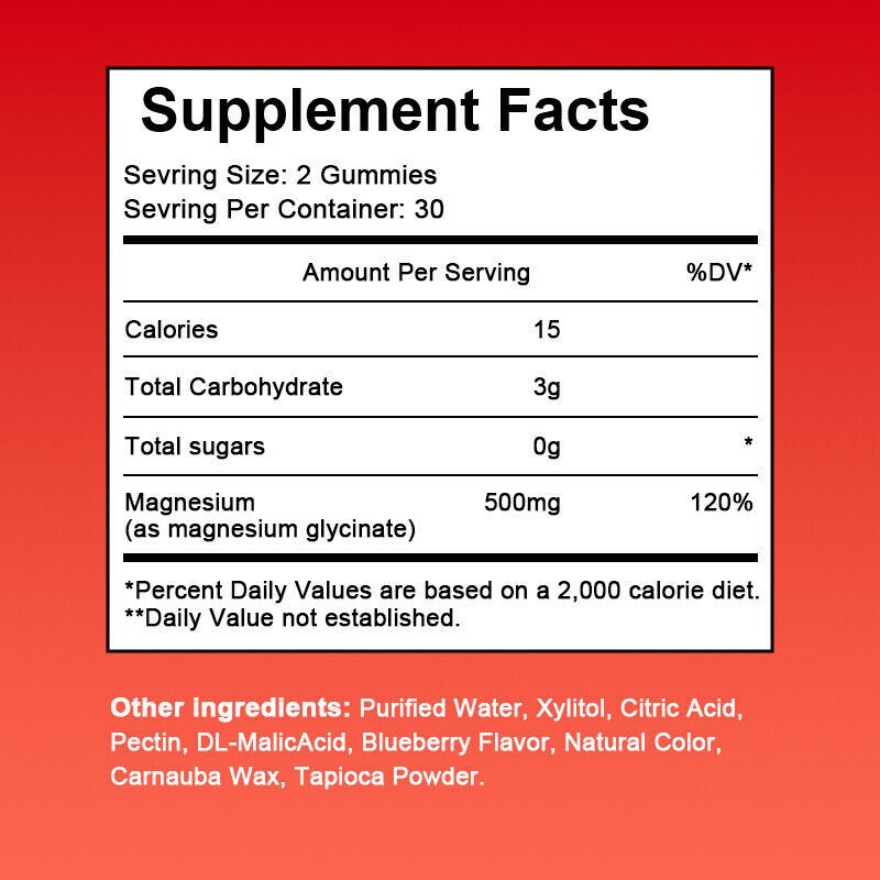 Magnesium Supplement Magnesium Glycinate 500MG Gummies Non-GMO Sugar-Free Veagn gallery