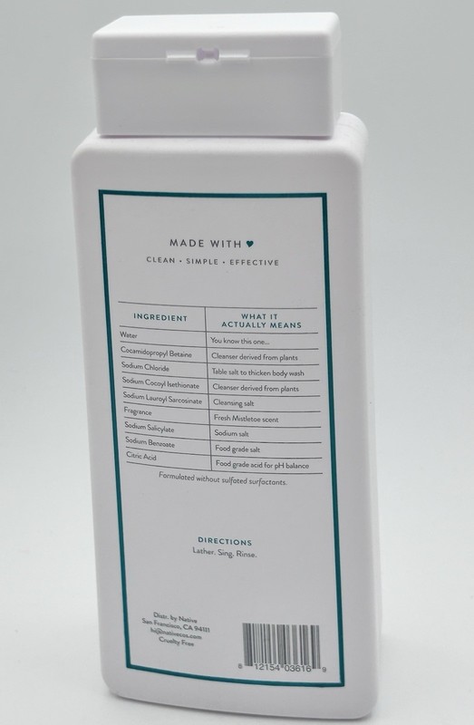 Native Body Wash Fresh Mistletoe Sulfate Free Paraben Free Dye Free 18 Fl. Oz. gallery
