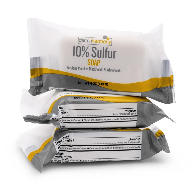 10% Sulfur Soap – DermaHarmony 4oz – One Bar (Made in USA) (3 Bars)