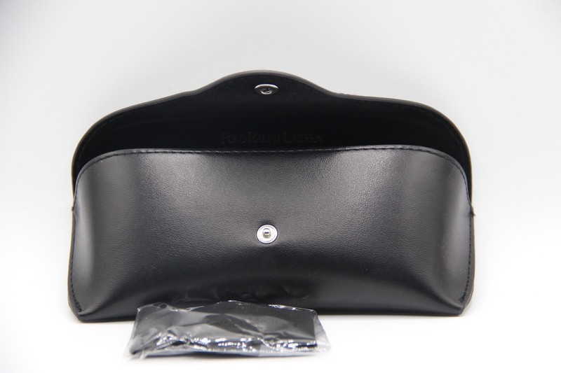 RALPH LAUREN BLACK LEATHER AUTHENTIC EYEGLASSES SUNGLASSES BUTTON CASE CLOTH BOX gallery