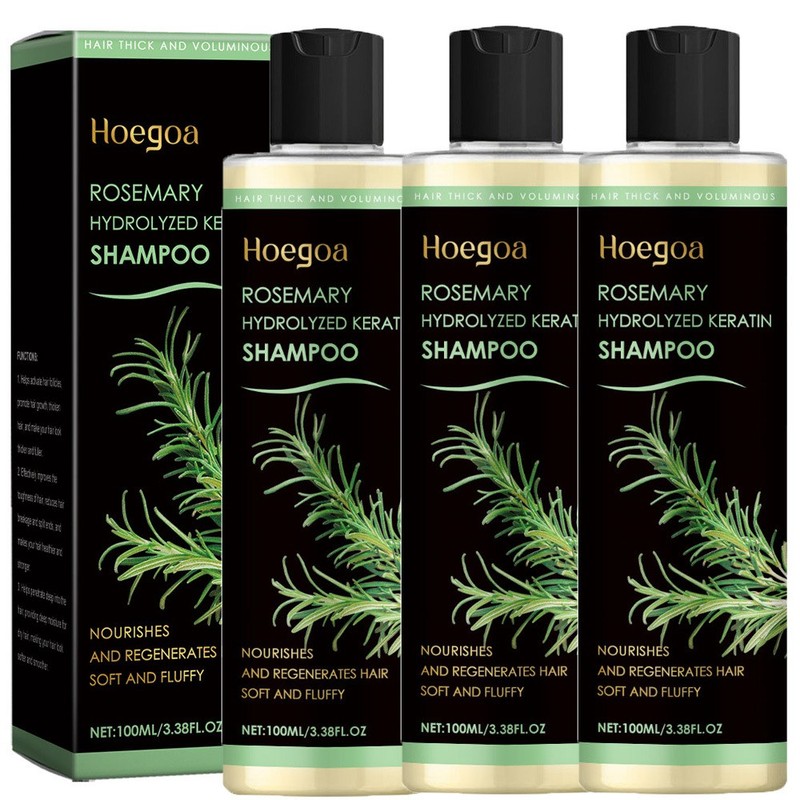 3PCS Organic Rosemary Hair Growth Shampoo for Natural Thickening & Strengthening