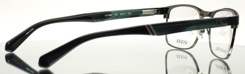 GUESS GU1952 001 Black Silver Mens Rectangle Full Rim Eyeglasses 53-17-140 B:35 gallery