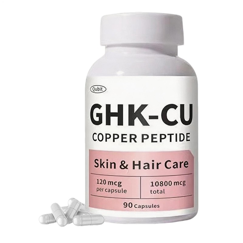 GHK-Cu Copper Peptide Supplement for Skin & Hair, Easy to Absorb – 90 Capsules
