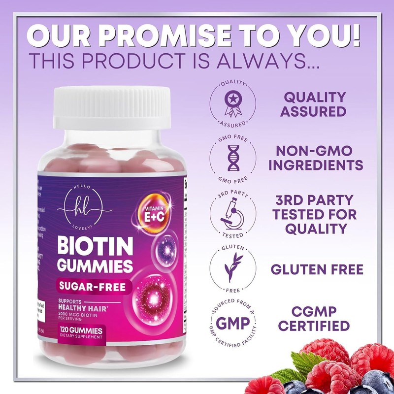 Hair Gummy Vitamins - 5000mcg Biotin For Faster, Stronger, Healthier Hair Growth gallery