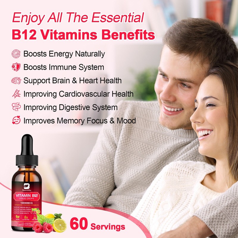 Vitamin B12 Sublingual Liquid Drops Methylcobalamin Vit B 12 10000mcg Per Servin gallery