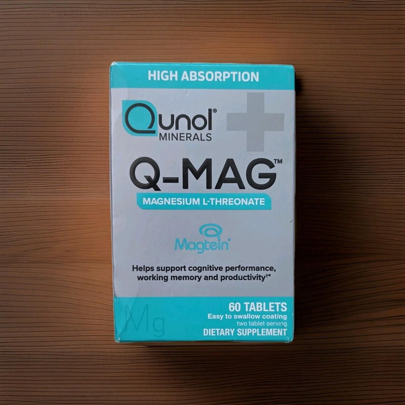 Qunol Q-Mag Magtein Magnesium L-Threonate Tablets 60 Gluten-Free Non-GMO
