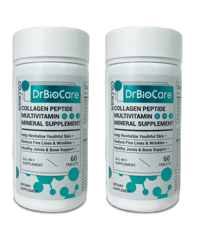 LOT 2 Pack Bottles Dr BioCare Collagen Peptide Multivitamin Mineral Supplement! gallery