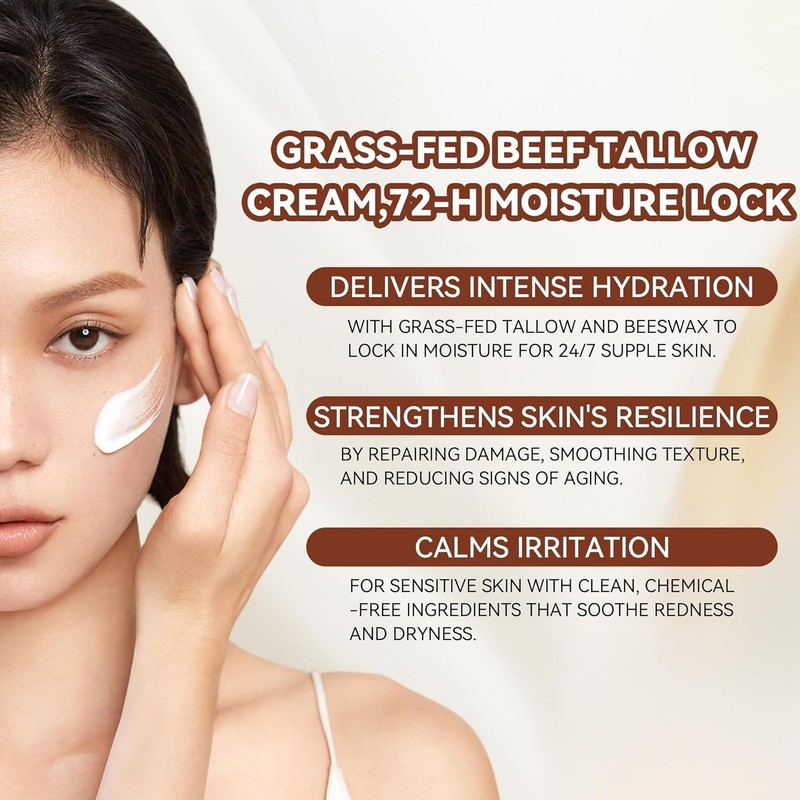 Organic Beef Tallow Honey Balm Face Body Moisturizer Unscented 4.2oz gallery