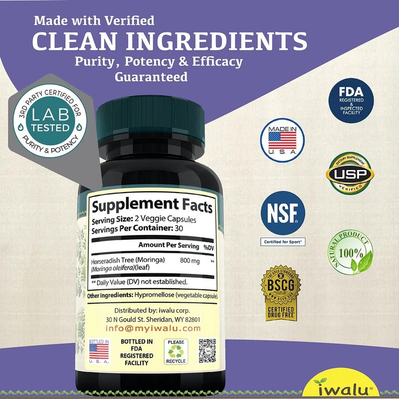 Moringa Oleifera Tablets | Best Supplement Capsule Pill Men Women FREE SHIP gallery