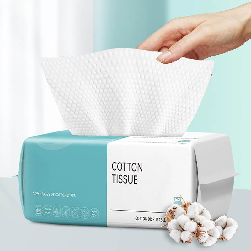 Disposable Face Towel,Cotton Facial Dry Wipe for 100 Count (Pack of 1)