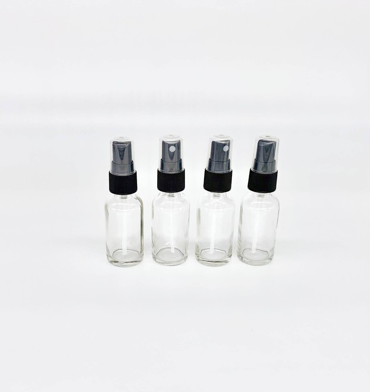 Clear Glass Spray Bottles - 4 Pack 15ml (1/2 oz) Clear Black Fine Mist Sprayer gallery