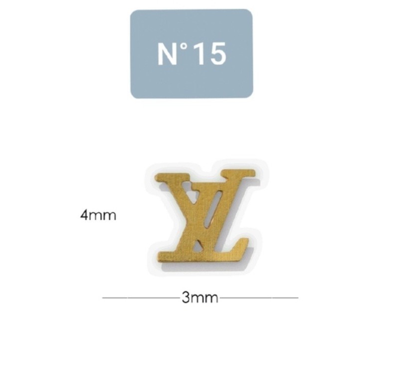NWT NAIL ART DESIGN 4mm×3mm GOLD METAL NAIL DECALS: N°15 gallery