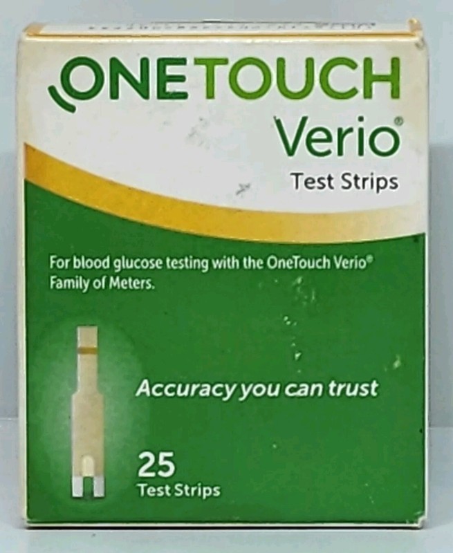 One Touch Verio Blood Glucose Test Strips 25 Count New in Box Exp. 11/30/2024