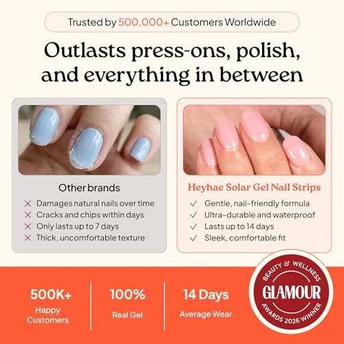 Semi Cured Gel Nail Strips | No LED Lamp Needed | Solid, Pink, Spring | Easy gallery