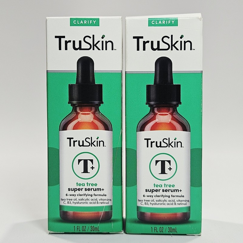 TruSkin Tea Tree Oil Super Serum + 1 fl oz Hyaluronic Acid Clarify Sealed, 2 Pk