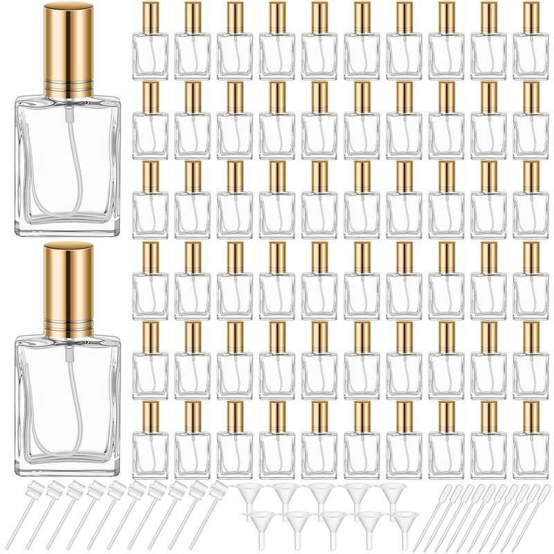 Domensi 60 Pcs 10/15/30/50 Ml Glass Perfume Bottles Mini Glass Empty Spray