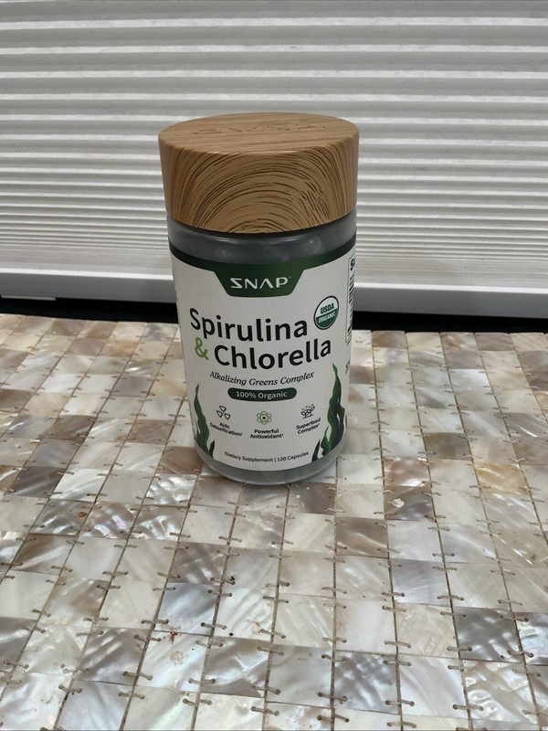 Snap Supplements Spirulina & Chlorella Organic Detoxifier 120 Capsules exp05/28