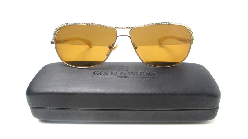 G&W-Paris GENUINE HORN With Crystals Eyeglasses Frame GOLD & WOOD Luxembourg
