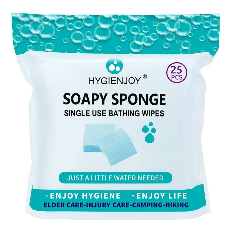 HYGIENJOY-Rinse Free Bath Sponges No Rinse Bathing 1 Count (Pack of 25)