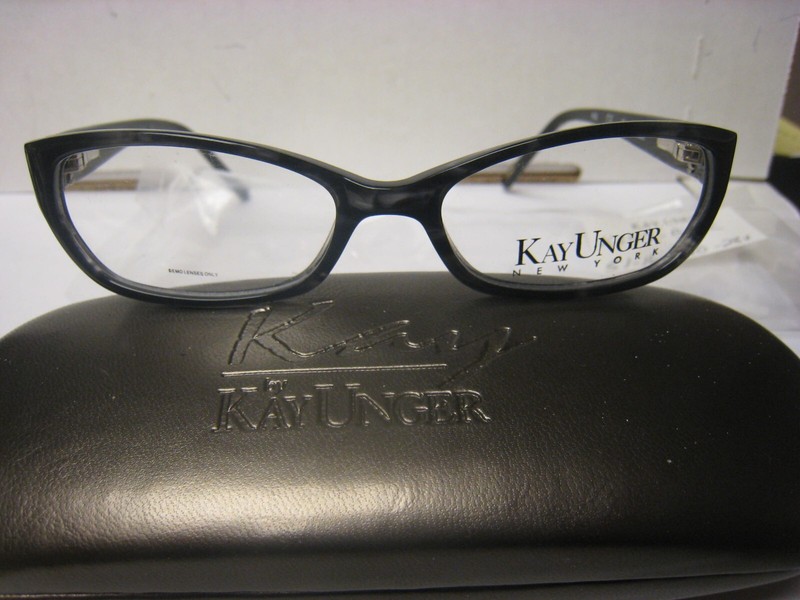 KAY UNGER EYEGLASSES FRAME K147 BLACK 51-16-140-28V WITH CASE AUTHENTIC