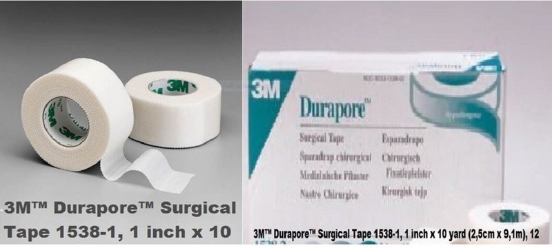 3M™ Durapore™ Surgical Tape 1538-1, 1 inch x 10 yard (2,5cm x 9,1m), 12 Rolls/Bx