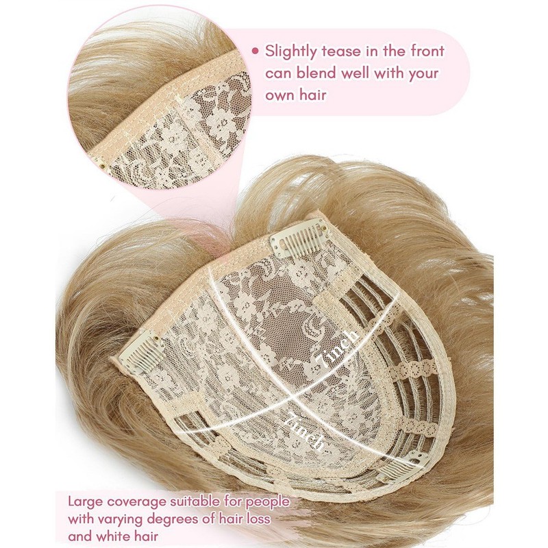 Short Pixie Hair Toppers Synthetic Clip In Head Topper Extension Fake Hairpiece gallery