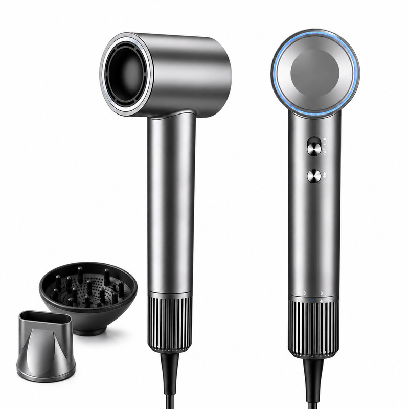 High-Speed Hair Dryer 160000RPM Brushless Ionic 1500W Diffuser Dark Grey 79ch