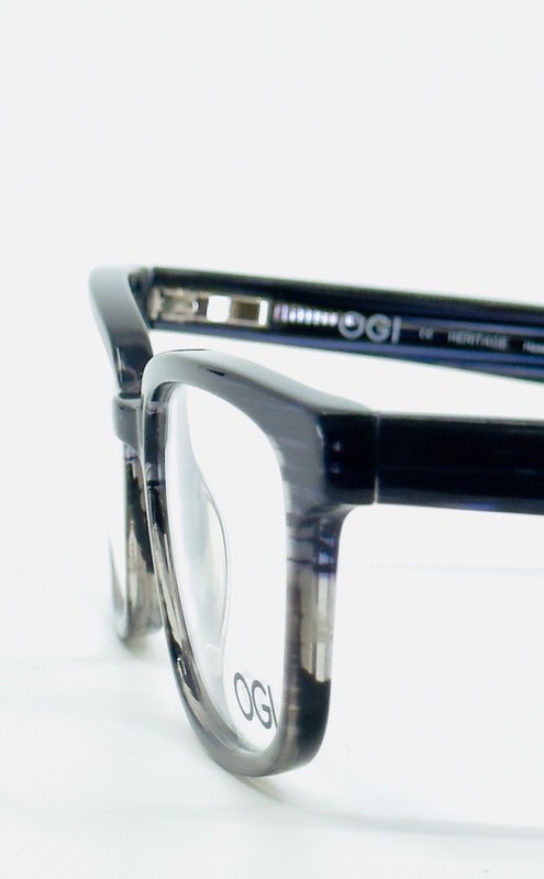 NEW OGI HERITAGE 7166/2083 Black Grey Square Full Rim Eyeglasses 50-18-145 B:35 gallery