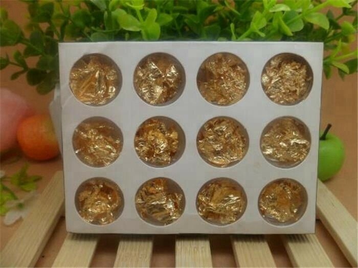 12 PACK FOIL NAIL ART SET, NAIL PAILETTE FOR DECORATION FLAKE GOLD/SILVER gallery