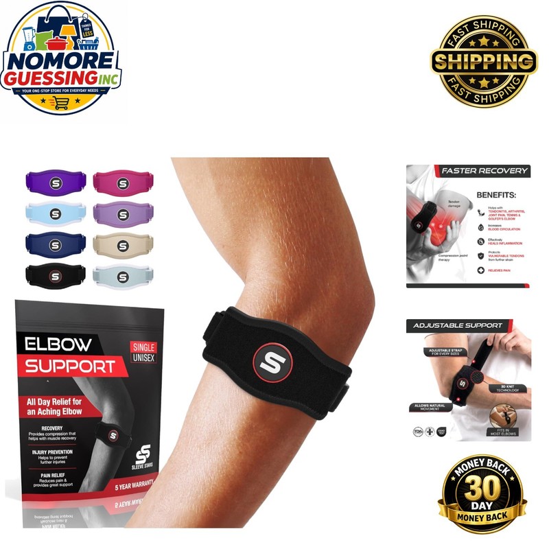 Unisex Tennis Elbow Brace with Customizable Compression – For Tendonitis Relief
