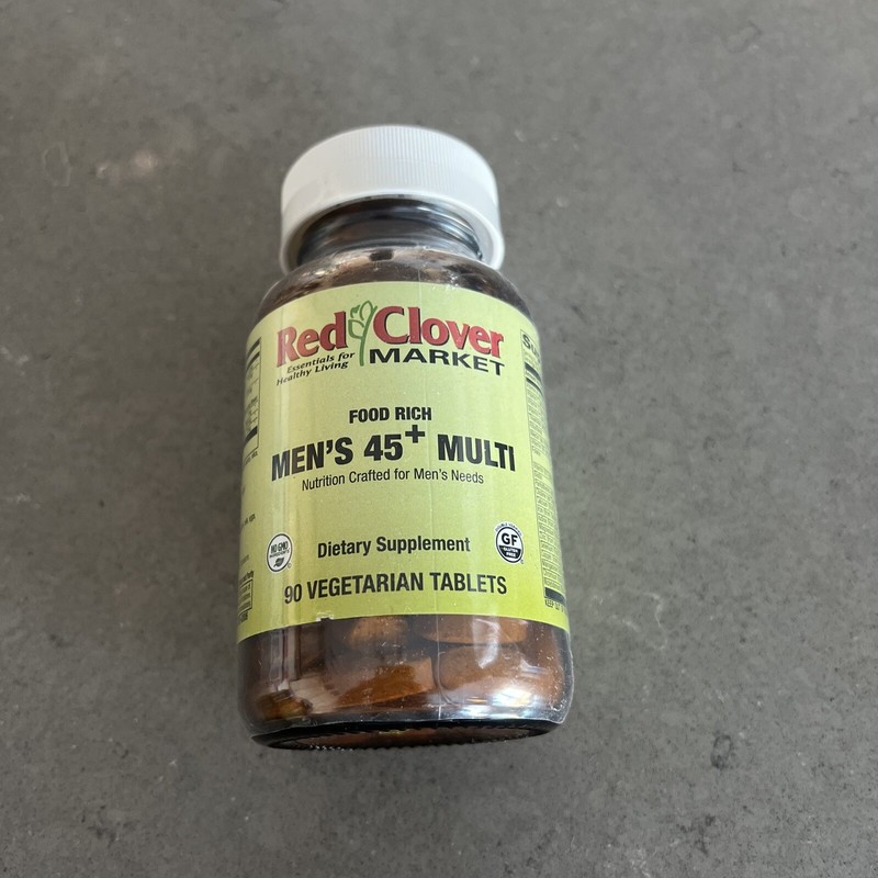 Food Rich Men’s 45+ Multivitamin By Red Clover Market 90 Veg Tablets | Exp 06/26