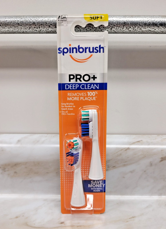 SPINBRUSH PRO+ DEEP CLEAN REPLACEMENT HEADS 2 PACK SOFT SEALED