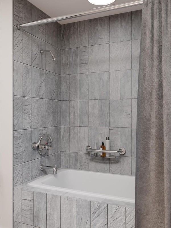 Plus 2-in-1 Shampoo Shelf and Decorative Grab Bar (16 Inch) ADA Compliant gallery