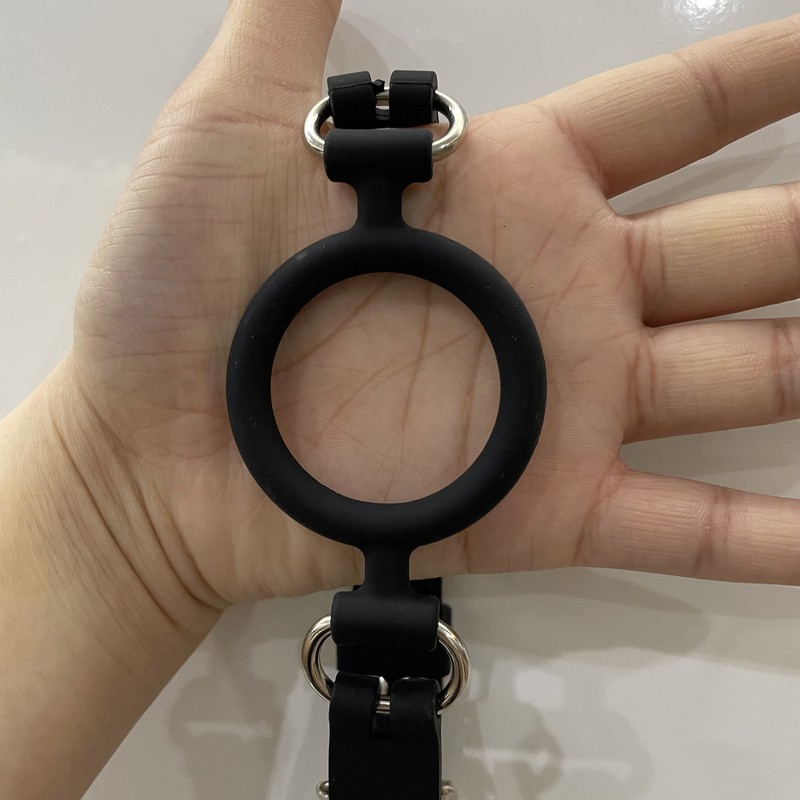 Open Mouth Gag, O-Ring Gag,BDSM Bondage Silicone Gag Slave Submissive gag gallery