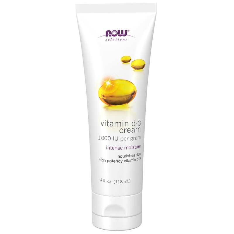 NOW Solutions, Vitamin D-3 Cream 1,000 IU Per 4 Fl Oz (Pack of 1), Off White