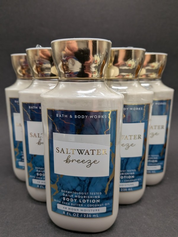 Set of 6 Bath and Body Works SALTWATER BREEZE Body Lotion 8 oz