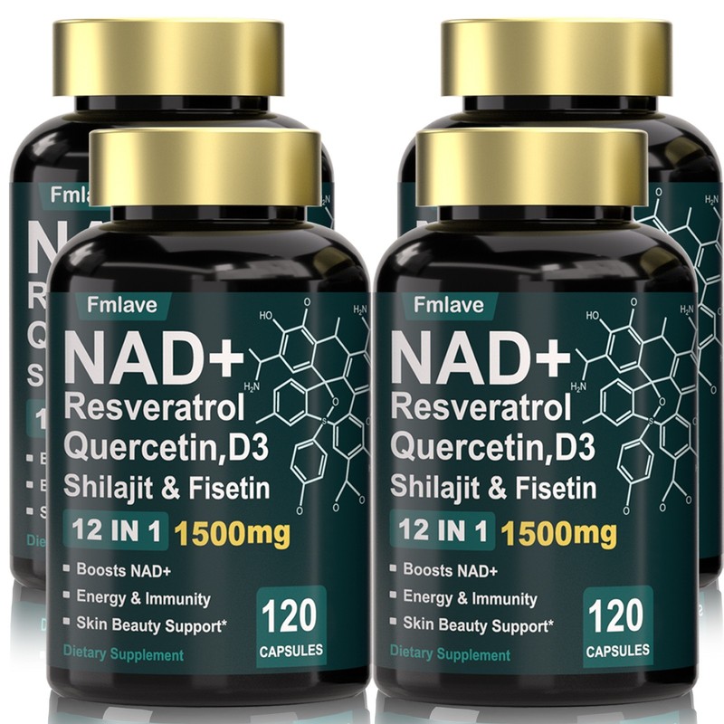 4x NAD+ Supplement with Resveratrol for Anti-Aging Energy Focus Vitality 480caps