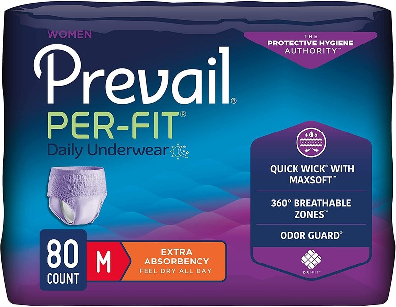 Prevail Per-Fit Women Adult Absorbent Underwear Medium 34” – 36” – 80/Case