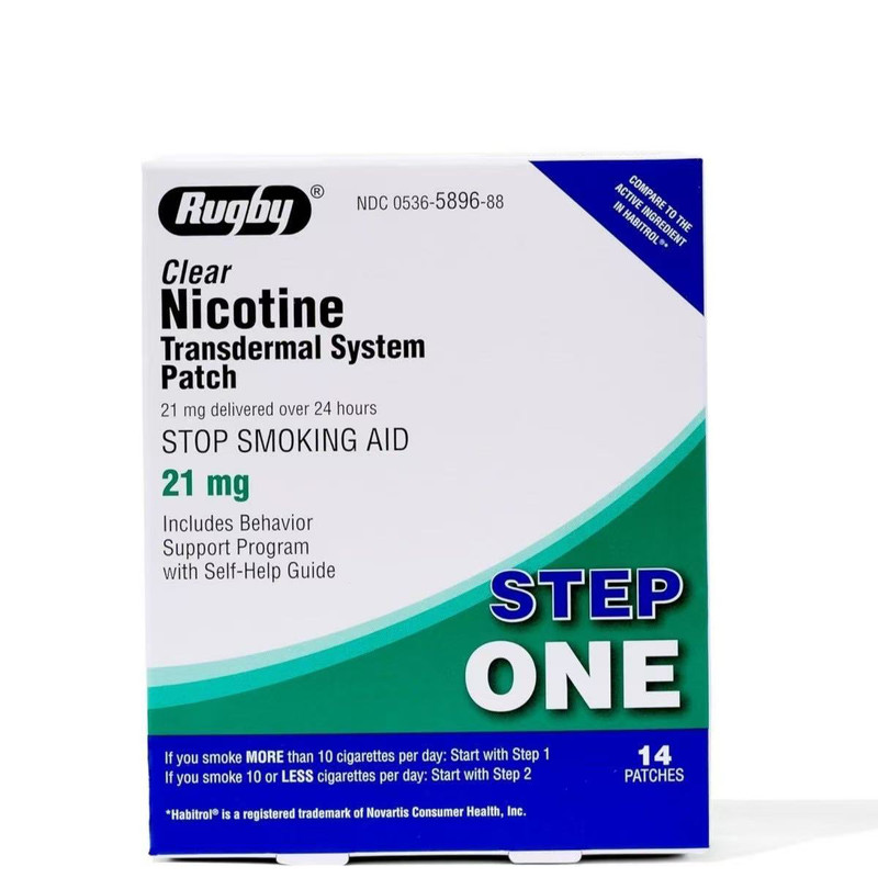 Rugby Clear Nicotine 21mg Transdermal System Patch Step Exp 06/2027 gallery
