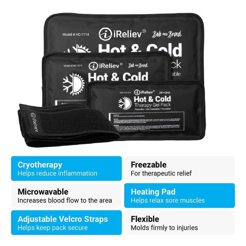 Ice Pack for Hot & Cold Therapy Gel - & Small (Pack of 1), Black gallery