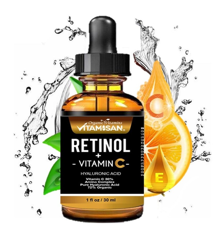 VITAMIN C SERUM 30% + E + RETINOL + HYALURONIC ACID (HA) Organic Anti-Aging gallery