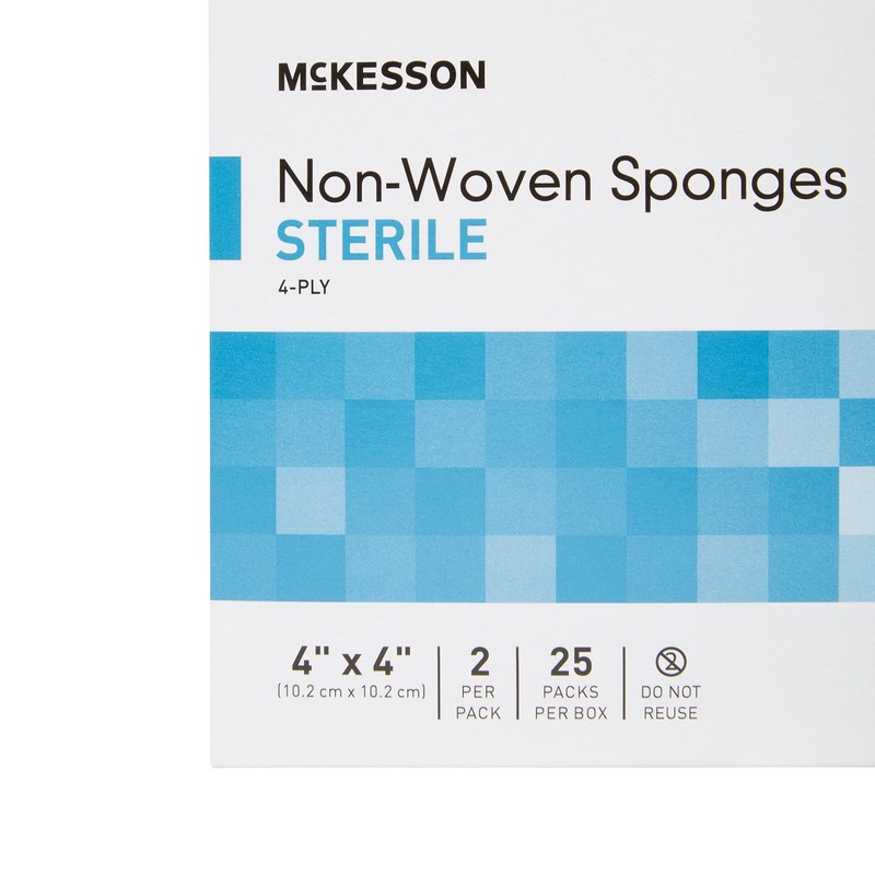 50 Ct McKesson 4-Ply Non-woven Gauze Sponge Sterile 4 x 4" 2 per Pack 25 Pack gallery