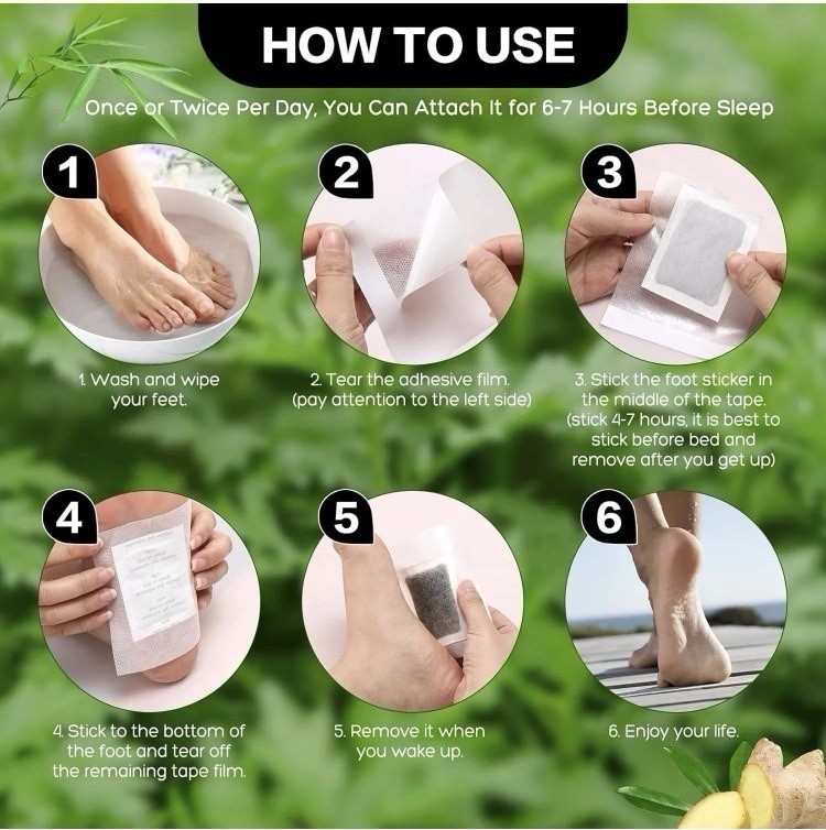 Delightbee Detox Foot Pads Patches w/ Vitamin C, Natural, 6-7 Hour Wear gallery